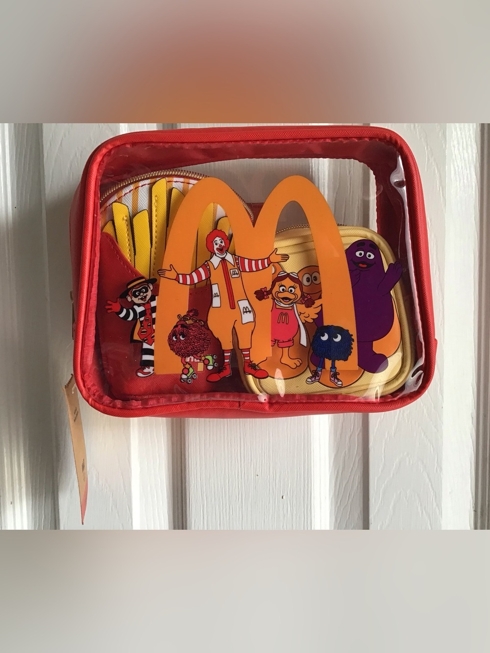 McDonald's Clear Cosmetic Pouch with Retro Characters - Red, Yellow & Orange